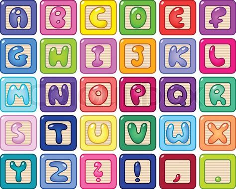 colorful  case alphabet blocks stock vector colourbox