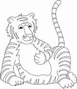 Coloring Tiger Stripes Without Template sketch template