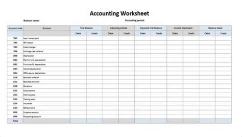 printable accounting forms   ms word