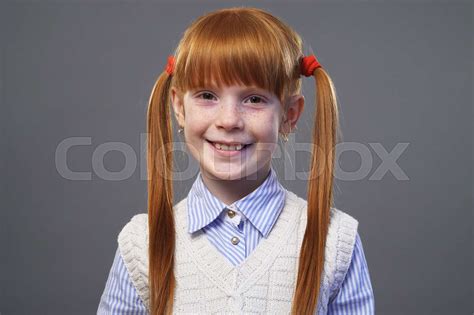 Cute Redhead Girl Stock Image Colourbox