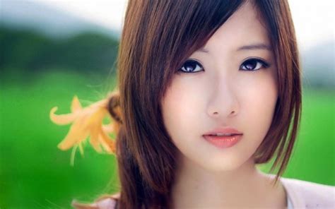 Beautiful Japanese Face With Pretty Brown Eyes And