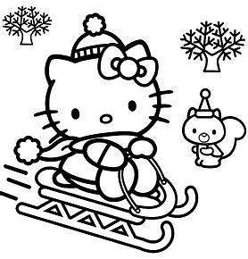 sujati    kitty christmas coloring pages  print