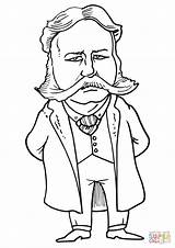 Chester Arthur Coloring Pages Caricature Drawing Crafts sketch template