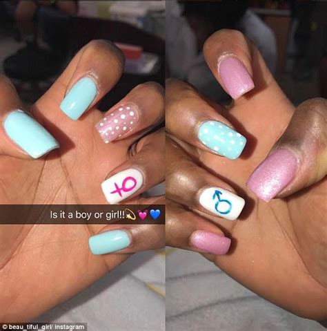 Gender Reveal Nail Art Is A New Trend For Expecting Mums Daily Mail