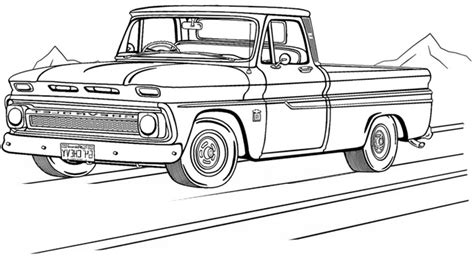 chevy truck drawings sketch coloring page