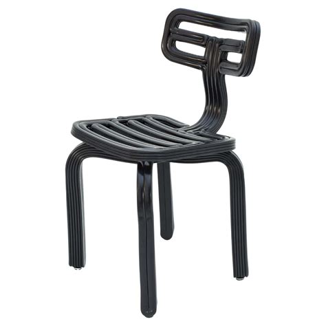 black chubby chair in 3d printed recycled plastic for sale at 1stdibs