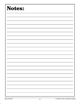 notepad template printable