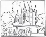 Coloring Temple Lds Pages Salt Lake Conference Mormon Church Book Building Kids City Color General August History Drawing 1923 Print sketch template