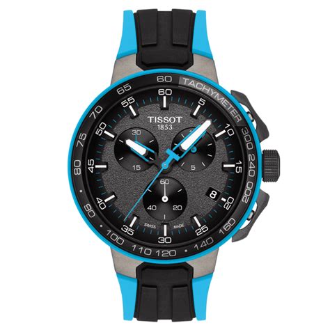 tissot t race cycling black and blue dial strap watch at oandr leeds