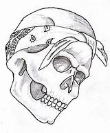 Bandana Skull Drawing Tattoo Getdrawings sketch template