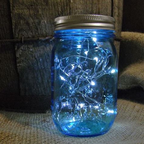 Battery Operated Fairy Lights In A Mason Jar Blue Fairy Lights Mason