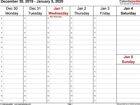 printable calendar  week  page