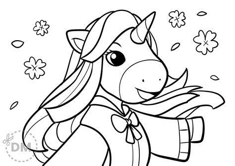 beautiful unicorn girl coloring page   diy magazinecom