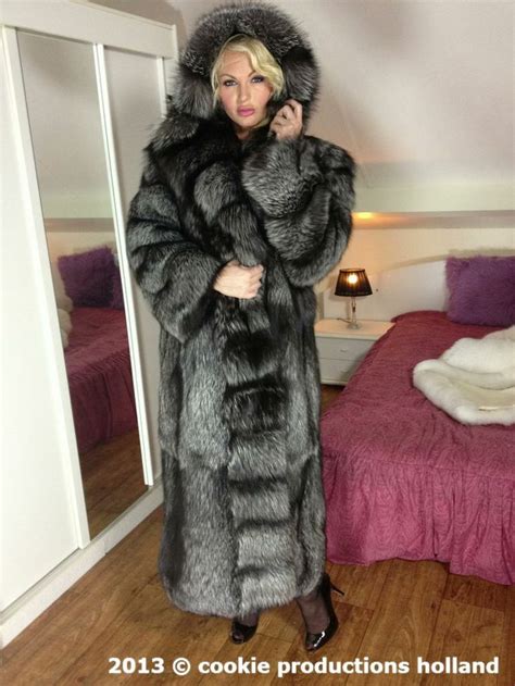 huge silver fox coat fox fur coat fur fashion fur coat
