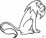 Lion Coloring Sitting Pages Tiger Outline Drawing Lions Supercoloring Printable Categories sketch template