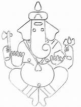 Ganpati Ganesh Sketches Background Simple Draw Outline Sketch Lord Illustration Drawn Lines Depiction Showing Graphic Another Stock sketch template