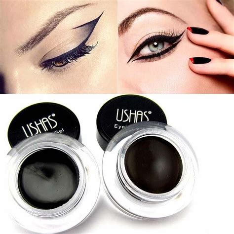 ushas brand eyeliner waterproof blackbrownliquid gel eye liner brown  makeup brush beauty
