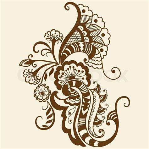 vector abstract floral elements  indian mehndi style abstract floral vector illustration