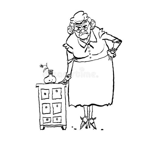 angry grandma stock vector illustration of grandma
