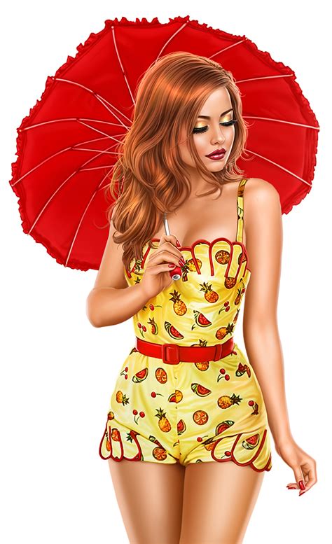 pin up doll illustration girl pin up art four seasons summer girls