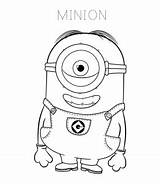 Coloring Minion Minions Pages Stuart Despicable Eyed Date Template Playinglearning Kids sketch template