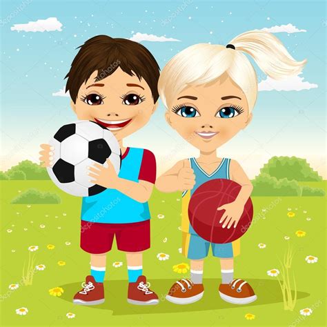 Imágenes Niña Y Niño Jugando Futbol Niña Y Niño