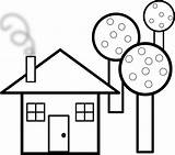 House Clipart Trees Use sketch template