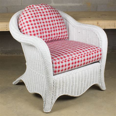 White Wicker Chair By Henry Link Ebth