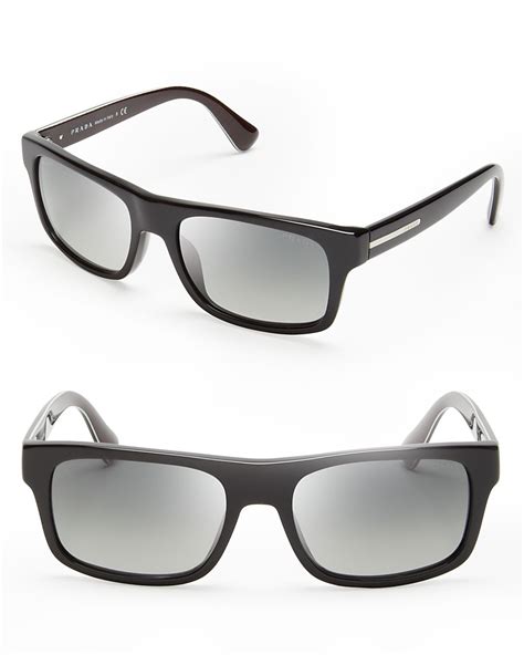 Prada Wayfarer Sunglasses In Black For Men Shiny Black Lyst