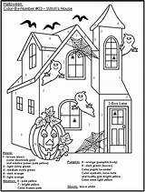 Halloween Number Color Printable Coloring Pages House Worksheets Kids Haunted Eerie Pdf Math Coloringhome Print Witch Monster Choose Board Source sketch template
