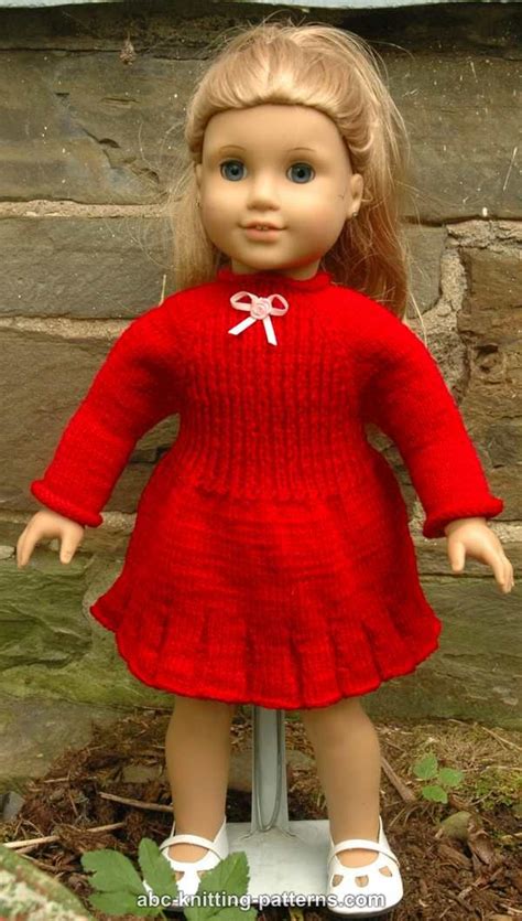 Abc Knitting Patterns American Girl Doll Little Red Dress
