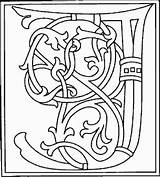 Lettres Celtico Manuscrit Lettrine Enluminure Moyen Lettre Médiéval Colorear Calligraphie Coloriages Chiffres Mescoloriages Enregistrée sketch template