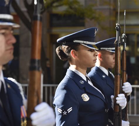 honor guard performs  veterans day parade knicks game ahrncom