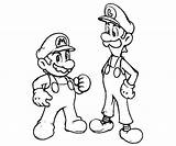 Luigi Mario Coloring Pages Drawing Super Getdrawings Color Printable Getcolorings sketch template