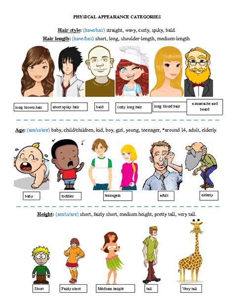 description  peoples physical appearance vocabulary