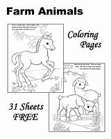 Horses Pigs Chickens Cows Goats Roosters Preschool sketch template