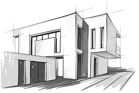 architect inspired modern  houses drawings