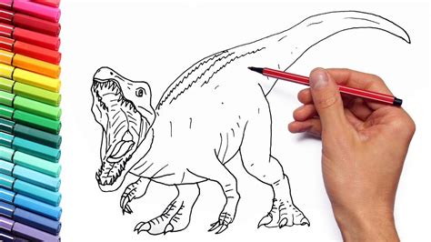 draw jurassic world  dinosaur baryonyx dinosaurs color