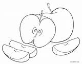 Apple Apfel Slices Ausmalbilder Malvorlage Malvorlagen Cool2bkids sketch template
