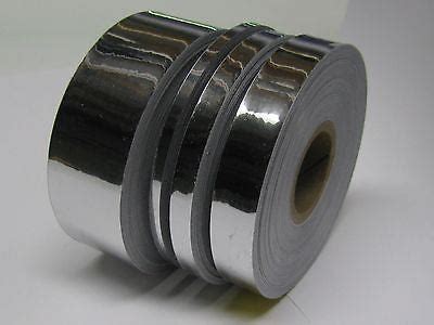 silver chrome vinyl tape choose  size adhesive coated plastic paper street plastics
