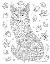 Coloring Fox Adult Pages Fall Animal Animals Printable Woojr Mandala Sheets Kids Book Color Activities Boys Children Printables Christmas Visit sketch template