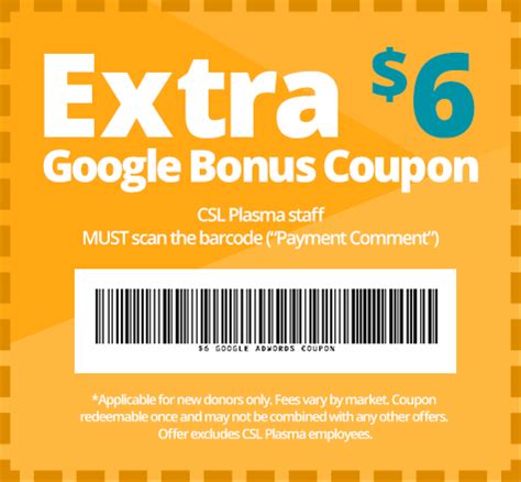 csl plasma coupon    extra  bonus