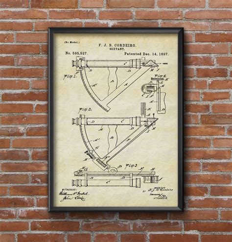 astronomy patent poster sextant patent print navigation etsy patent
