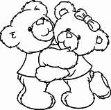 Coloring Bear Teddy Girl Boy Hugging Drawing Hug Clipartmag Bears Coloring4free Related Posts sketch template