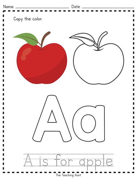apple paper pasting activity  teaching aunt