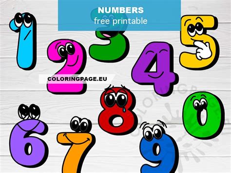numbers  printable coloring page