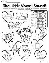 Sound Coloring Vowel Pages Short Color Kindergarten Middle Vowels Word Sounds Activity Activities Printable Sheets Colorear Reading Valentines Letter Getcolorings sketch template