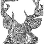 deer head mandala coloring sheet