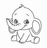Elephant Coloring Pages Baby Cute Animal Printable Colouring Kids Sheets Wuppsy Printables Drawings Disney Books Easy sketch template