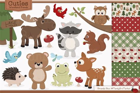 baby woodland animals clipart    cliparts  images